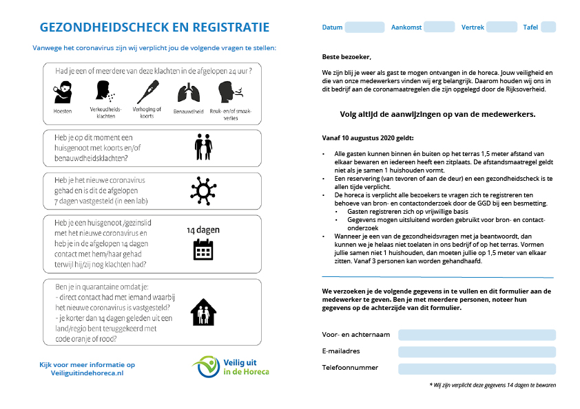 Gezondheidscheck en registratie