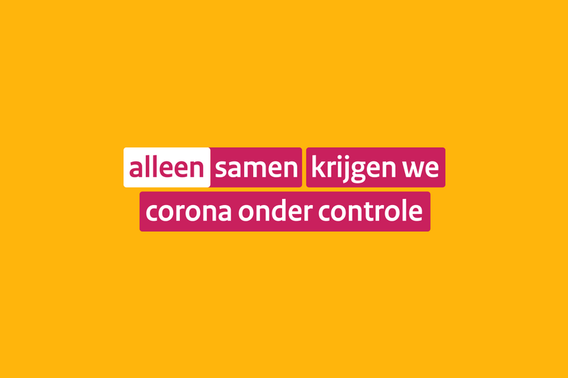 Banner Alleen samen krijgen we corona onder controle